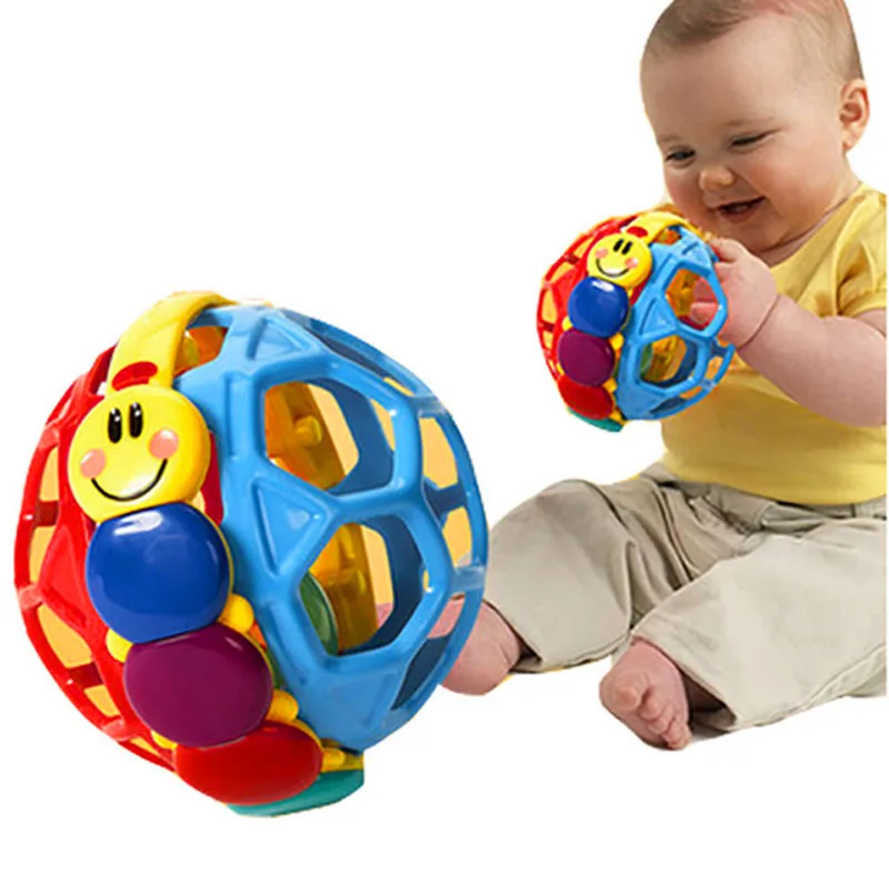 

10cm Baby Toy Catch Ball Bendy Baby Walker Rattles Develop Intelligence Ball 0-12 Months Plastic Bell Rattle Doll B0957