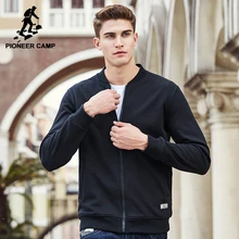 Pioneer Camp Neue schwarz dickes fleece hoodies männer marke kleidung feste beiläufige reißverschluss sweatshirt männliche qualität 100% baumwolle 622215