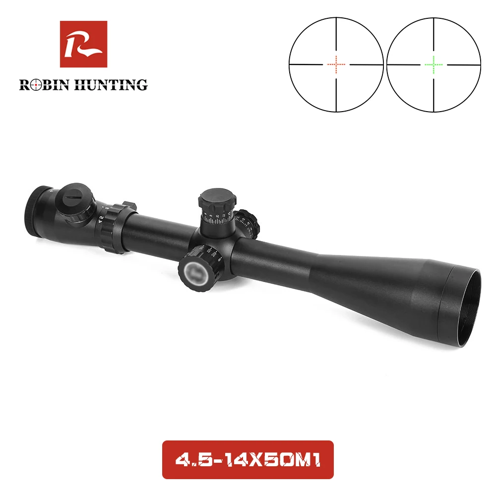 

4.5-14x50 M1 High Quality Cheap Hunting Riflescope Red Green Dot Sight Adjustable Scope Fits 11mm&20mm Rail Mount