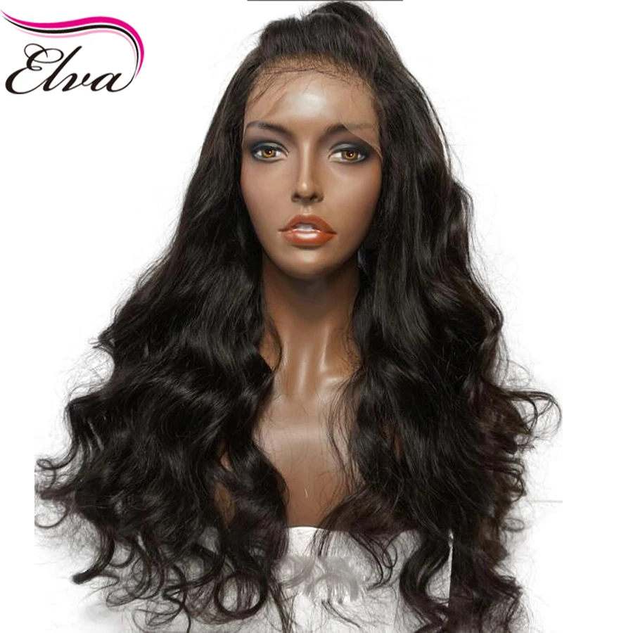 Elva Hair Glueless Lace Front Human Hair Wigs Pre Plucked Natural Hairline Body Wave Brazilian Remy Hair Natural Color 10
