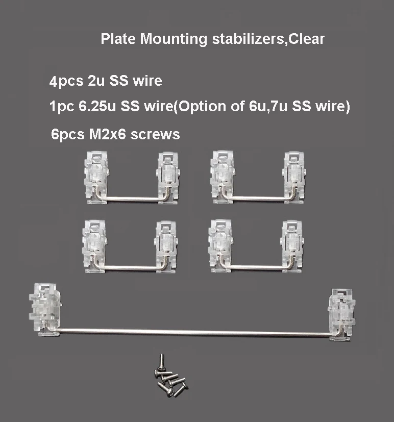 NPKC клавиши стабилизаторы Cherry Стиль для крепления тарелки для монтажа на печатной плате для Cherry MX Настенные переключатели механические клавиатуры 2u 6u 6.25u 7u - Цвет: 5Sets Plate-Clear
