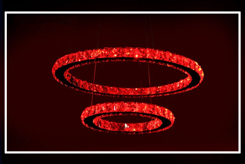 LED 20W 2 кольцо подвесной светильник современный K9 чистый кристалл гальванический