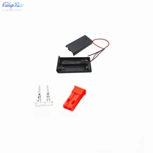 50Pcs 2xAA Battery Case Holder Socket Wire Junction Boxes With Wires, Switch&Cover, JST 2.54 Male Header and Crimps