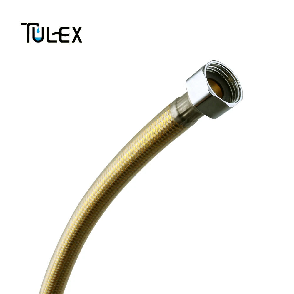 TULEX الذهبي صنبور السباكة خرطوم 400/500/600 مللي متر صمام زاوية موصل الفولاذ المقاوم للصدأ الذهب المرحاض خرطوم مرن للحمام