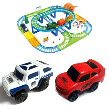 

Electronic Rail Track Car Gift for Children Kids Battery Power Educational Toy