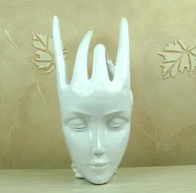 Abstract Female Facial Sculpture Handmade Resin Belle and Hand Figure Statue Creativity Decor Artwork Craft Present Ornament