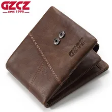 GZCZ мужской кошелек из натуральной кожи, модный дизайнерский валлет с карманом для монет, модный роскошный мужской кошелек, кошелек, держатель для карт