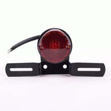 2016 Motorcycle Black Led Rear license Brake Round Tail Light For Harley Chopper Custom Bobber 12v 20W 5gx4