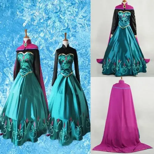 M L XL Snow Queen anna dress adult halloween princess anna Coronation cosplay costume Movie party women fancy dress Custom Made