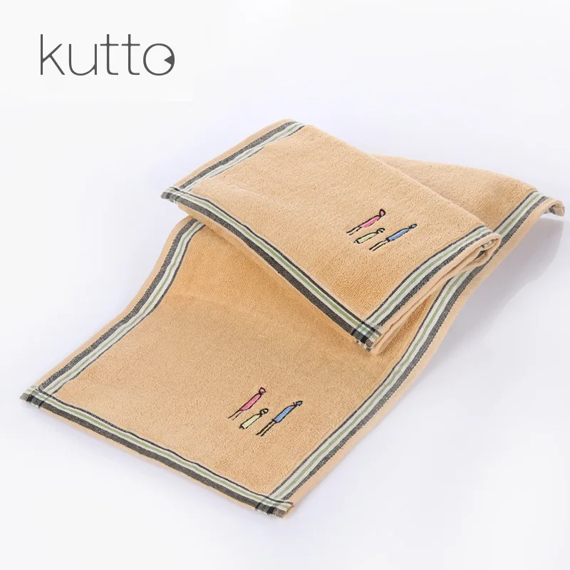 

KUTTO Infant Cartoon Baby Towel Newborn Towel Washcloth Bathing Feeding Children Kids Jacquard Embroidered Wipe Cloth Bath Towel