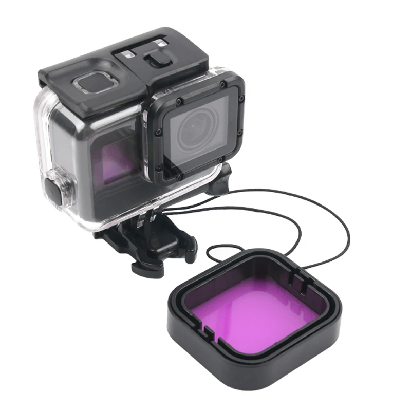 Для Gopro Hero 7 6 5 Аксессуары для фильтров Водонепроницаемый защитный корпус чехол