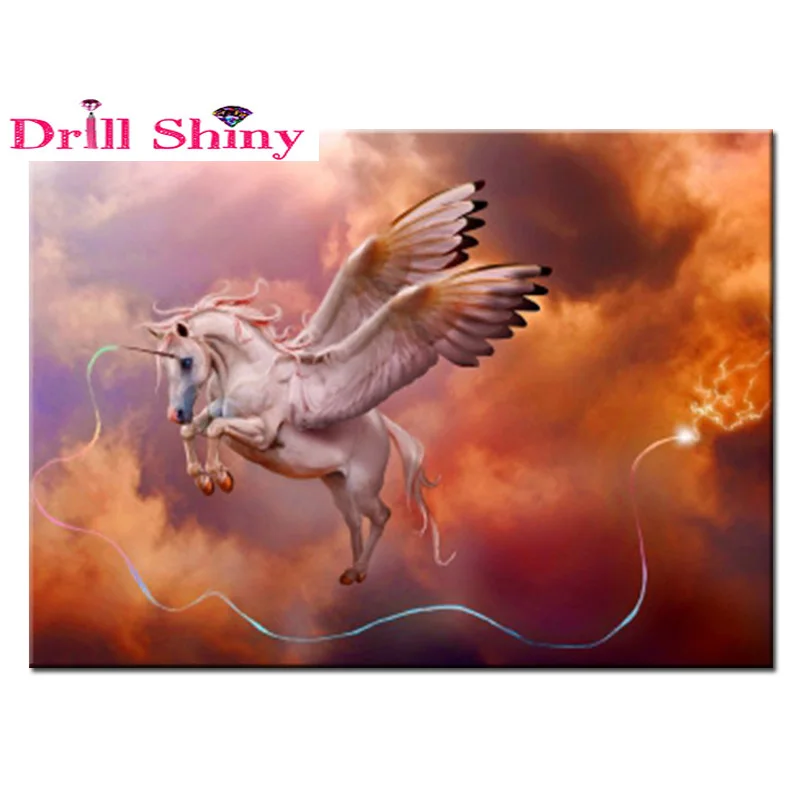 

New Diamond Embroidery 5D DIY Diamond Painting Flying unicorn Diamond inlay Crafts Cross Stitch Rhinestone Mosaic Sticker