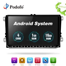 Podofo Car Multimedia player Android GPS 1 Din Auto Radio Stereo Per Volkswagen/POLO/PASSAT/Golf/ skoda/T5/Seat/Sharan/MK5/MK6