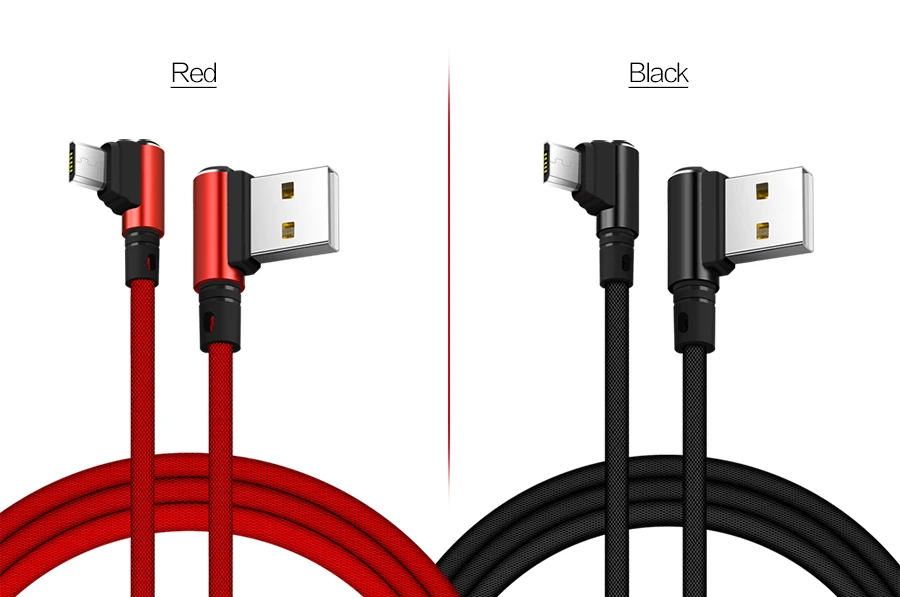 ZRSE Micro USB кабель для Android металлический Плетеный L изгиб 90 градусов 1 м кабель для быстрой зарядки скорость игры для красного Xiaomi samsung