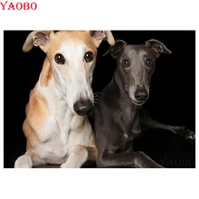 Diy фото на заказ Алмазная вышивка, 5d алмазная живопись, вышивка крестом, 3D, Алмазная мозаика, Борзая Собака Алмазная Картина декор