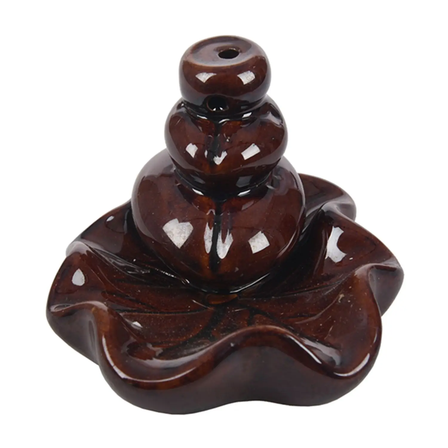 Ceramic Lotus Flower shape Gurgling down Backflow Incense Burner