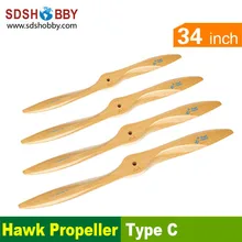 2 Blades Hawk Wooden Propeller 34*10 Type C (Knife Shaped Head)