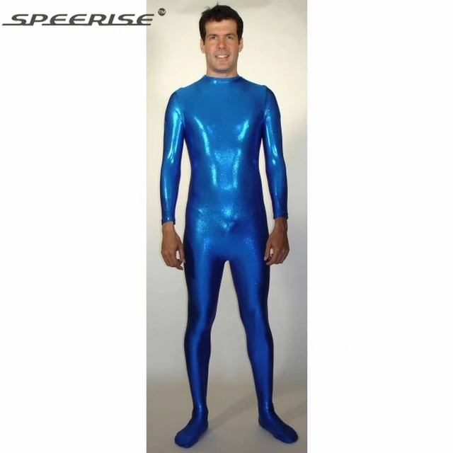 Adult Mens Long Sleeve Zentai Womens Shiny Lycra Unitard Spandex