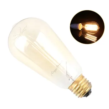 

Bright E27 840W Edison Type Tungsten Filament Bulb Lights Droplight ST64 AC120V