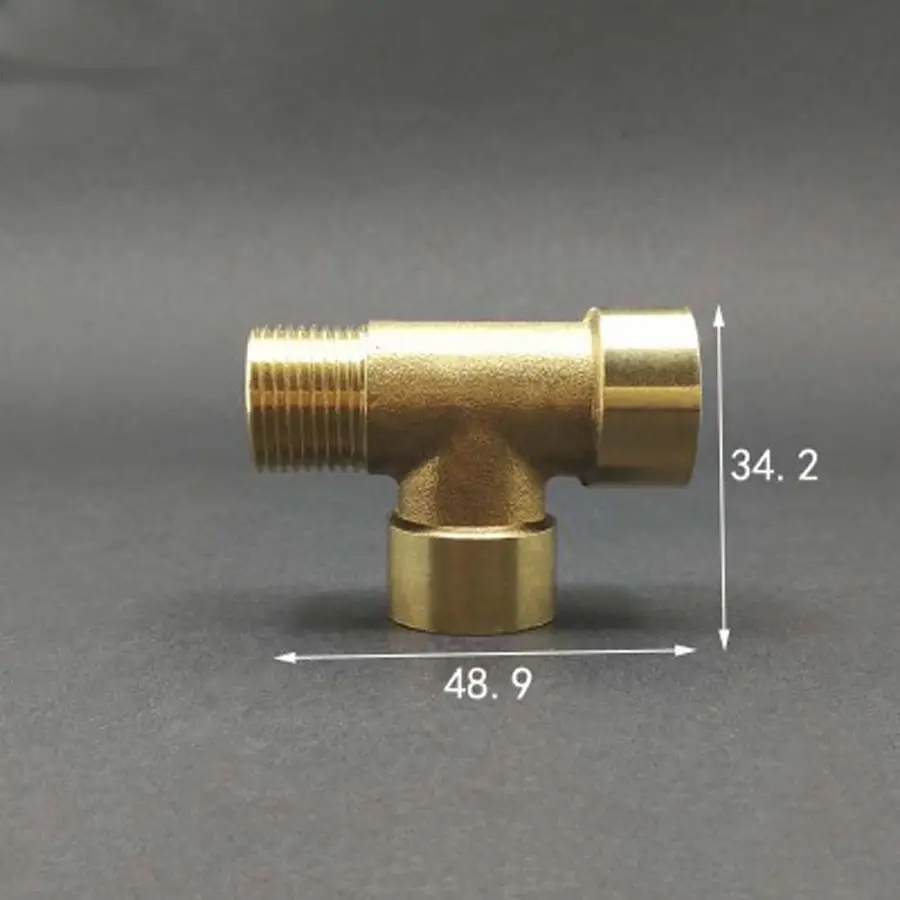 

Brass Splitter Tee 3 Way Pipe Fitting Male-Female-Female DN10 3/8" BSP Adapter Connector Coupling