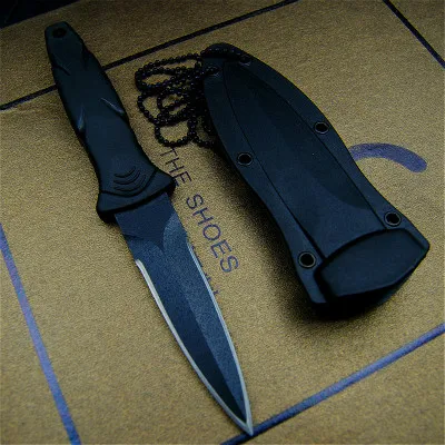 

440 Steel Pocket Tactical Knives Fixed Blade Knife Survival Rescue Tools Hunting Knives Hunting Combat Outdoor Gear + necklace