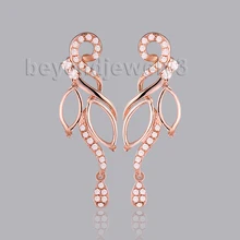 Новое Ювелирное Украшение с оригинальным дизайном 18Kt розовое золото бриллианты огранка маркиз обручальные серьги WP047