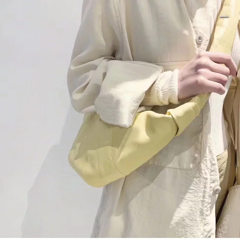 Ретро рамка через плечо сумка женская кожаная винтажная вместительная сумка-мессенджер сумка ins Япония полулуна Бум сумка желтый белый черный