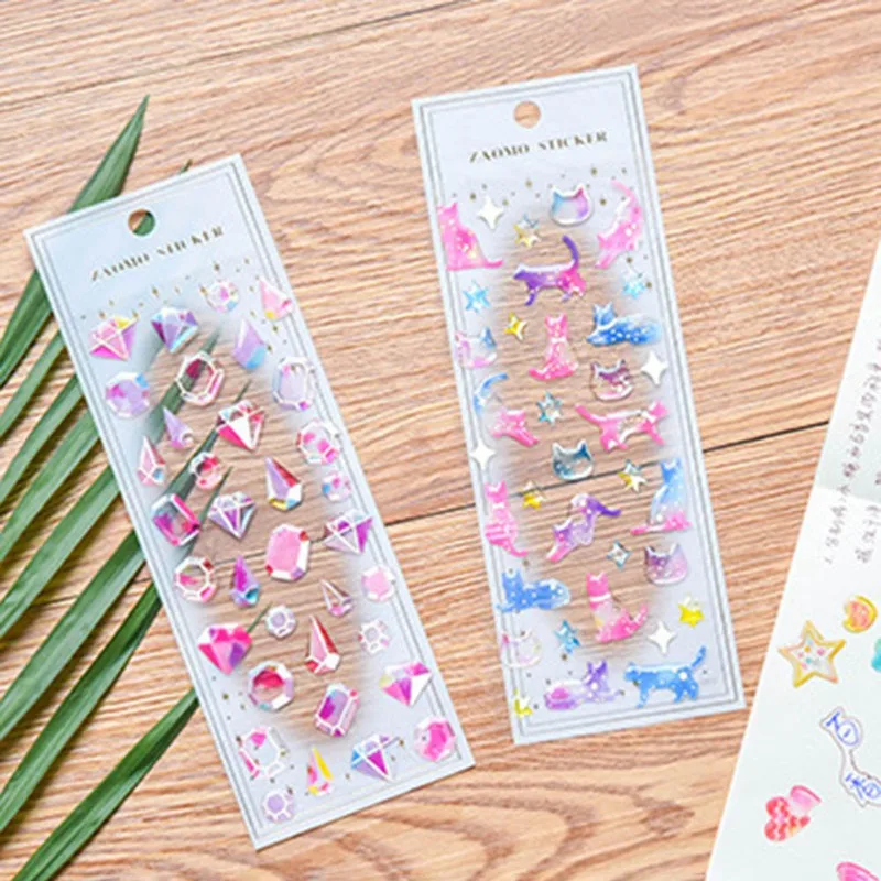 

1Pc Kawaii Drawing PVC Transparent Organizer Calendar Diary Book Cartoon Crystal Planner Sticker Scrapbook Diary Sticker