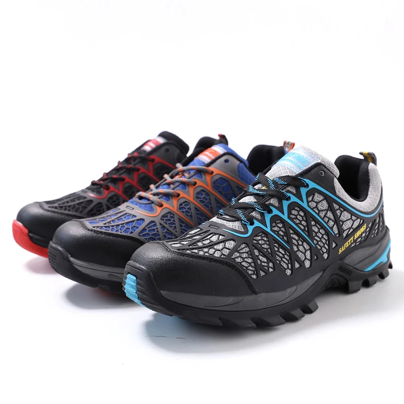 Calçado orange Blue Casuais Para Grande Biqueira Couro De Respirável Homens proof Puncture Aço Segurança Protecção Tamanho Sapatos Dos red Trabalho Botas gxwHU7Oaq