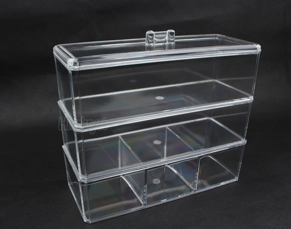 Прозрачный контейнер для макияжа Косметические ящики Органайзер, хранение бижутерии акриловый шкаф коробка