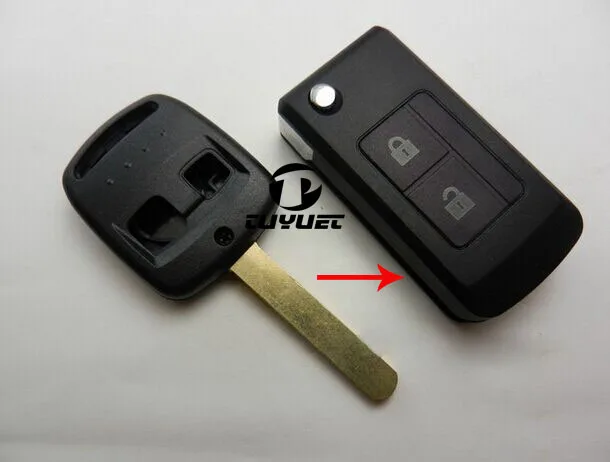 5PCS 2 Buttons Modified Folding Flip Remote Key Case Shell For Subaru Impreza Forester Inside Groove Blade