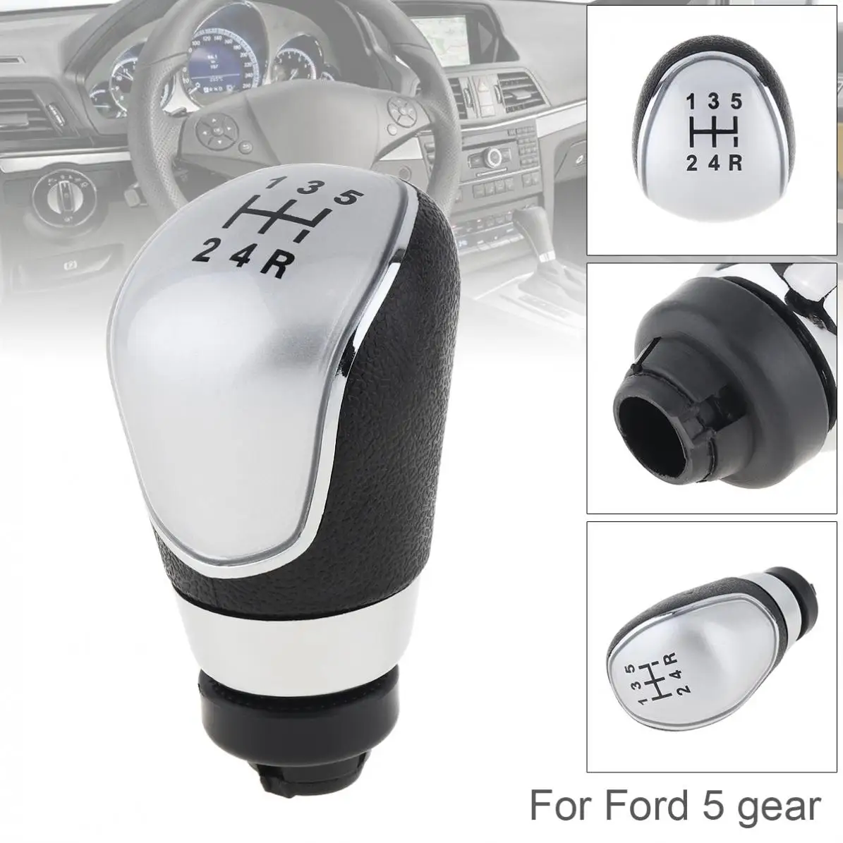 

5 Speed 2 Color ABS Plastic Manual Transmission Gear Shift Knob for Ford Focus / Cmax / S-max 2007-2013 5 Gear Models