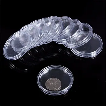 

10 Boxed Lighthouse Coin Capsules All Sizes Available Plastic Clear Round 18mm to 50mm Display Case Extra Coin Holder Box