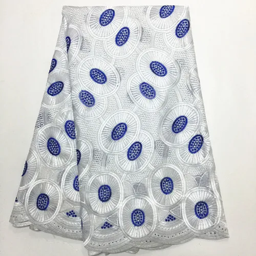 African Cotton Swiss Voile Lace Fabric With Stones High Quality In Switzerland For Dress stone white | Дом и сад