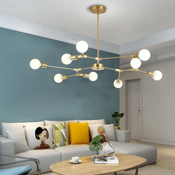 

Vintage Pendant Lights Multiple Rod Wrought Iron Ceiling Lamp E27 Bulb Living Room Lamparas for Home Lighting Fixtures