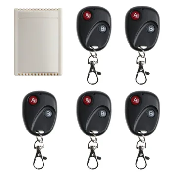 

DC12V 2CH RF Wireless Remote Control Switch System Receiver With 5 Transmitters For Gate Garage Door