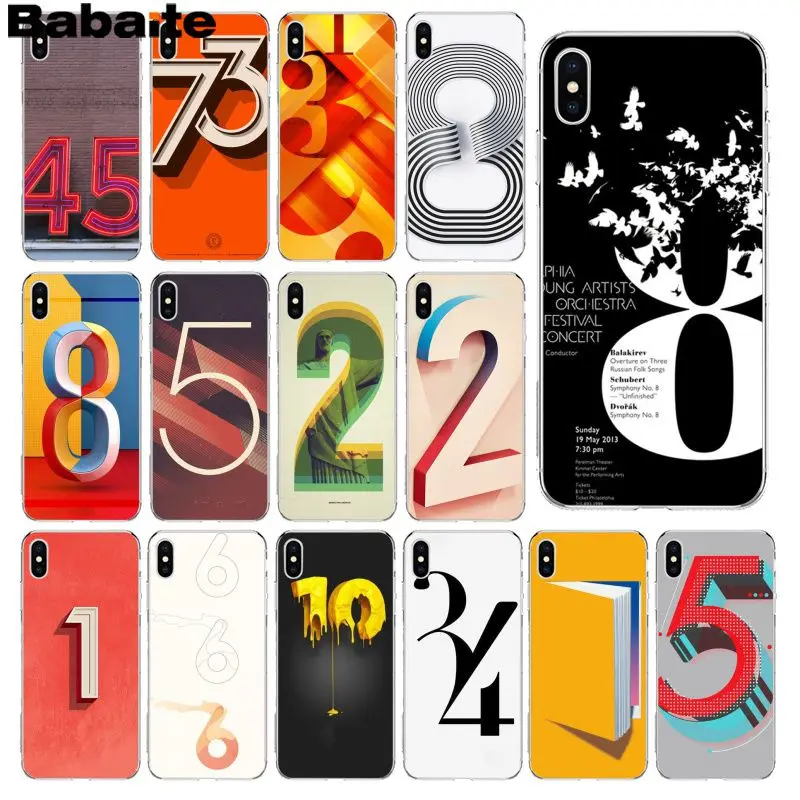 

Babaite Artistic number DIY Luxury High-end Protector Case for Apple iPhone 8 7 6 6S Plus X XS MAX 5 5S SE XR Mobile Cases