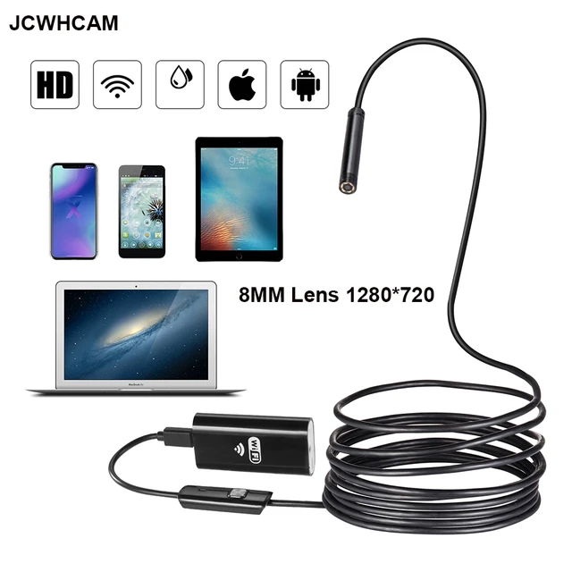 8mm 2/3/5M WIFI Endoscope Camera 720P/1080P Mini Waterproof Inspection  Camera USB Endoscope Borescope