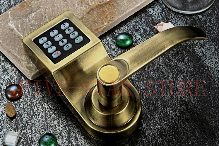 NEW Luxury Antique Brass Digital Password Door Lock Apartment Safe NEW luxury antique brass digital password door lock apartment safe lock free shipping-in Locks from Home Improvement on Aliexpress.com | Alibaba Group - NEW Luxury Antique Brass Digital Password Door Lock Apartment Safe