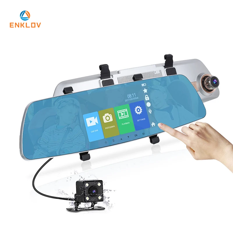 

ENKLOV HD Touch Screen Dash C 1080P DVR 150 Wide-angle Driving Recorder Ultra-clear Night Vision With Rear Camera Car DVR