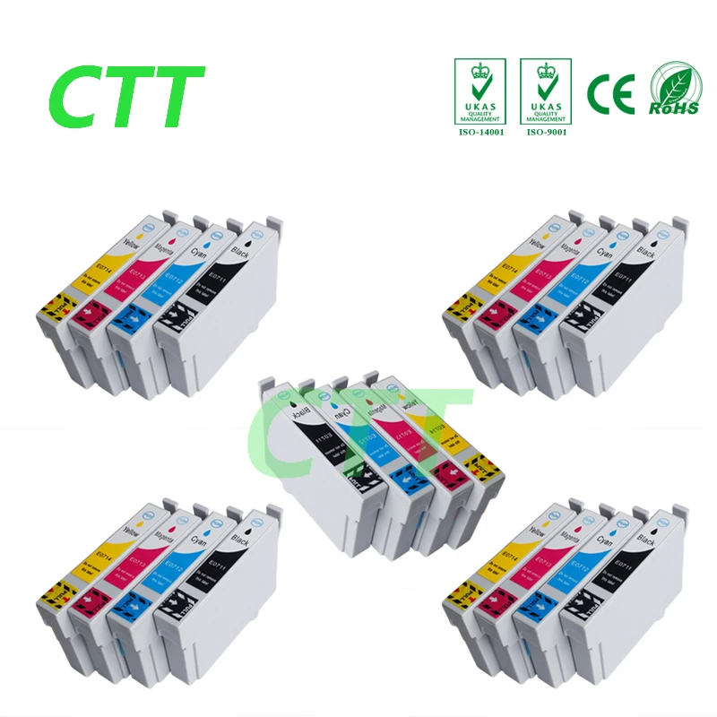 20pc COMPATIBLE T0711 T0712 T0713 T0714 INK CARTRIDGES FOR EPSON STYLUS