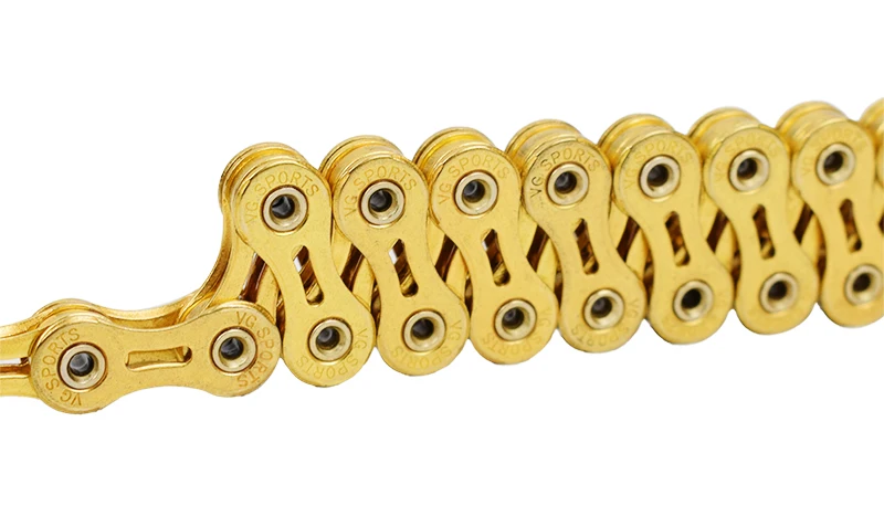 Best TOP Original 11 Speed Full Hollow Chains 11S Bicycle Chain 116L bicycle Chain Gold Mountain MTB Road bike Parts VG sports 244g 0
