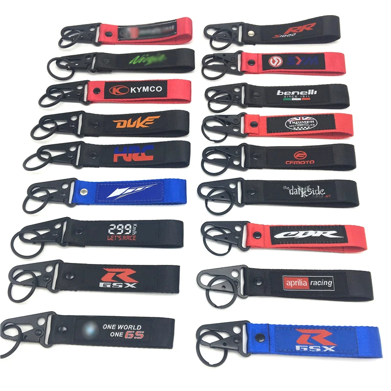 

Motocross Embroidery Key Holder Chain Collection Keychain for BMW MV Agusta Triumph KTM HONDA Motorcycle Strap Key Ring Keyring