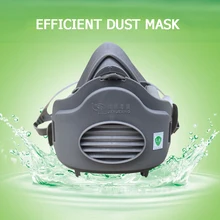 Респиратор, 10 фильтров, хлопок, высокая эффективность, защита от пыли, промышленная безопасность, полумаска, ежедневное использование, пыльца, дымка, набор