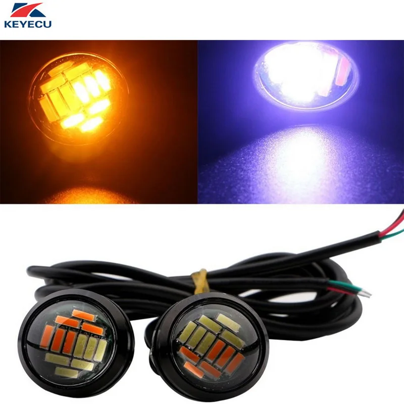Светодиодсветильник Противотуманные фары KEYECU 12 В двухцветные 23 мм 12SMD 4014 |