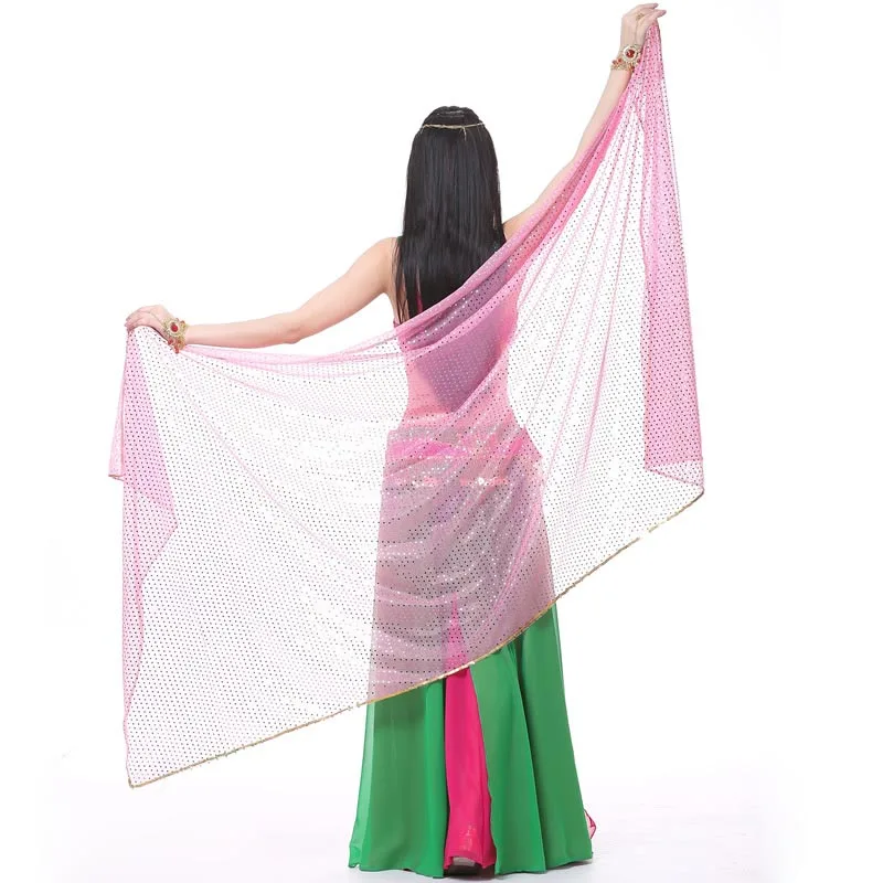 Костюм для танца живота, шелковая шаль, вуаль 210X95 см, 12 цветов, вуаль для ориентального танца, блестки, танцевальный шарф для живота, аксессуары
