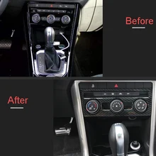 Автомобильные аксессуары 1 шт. ABS интерьер Кондиционер панель регулировки крышка отделка для Фольксваген T-ROC