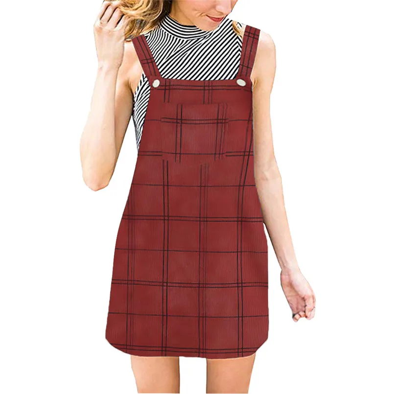 New Fashion Women Summer Plaid Mini Dress Sweet Brief Square Collar Casual 2019  Dress Elegant Lady Casual Vestidos #4R09   (6)