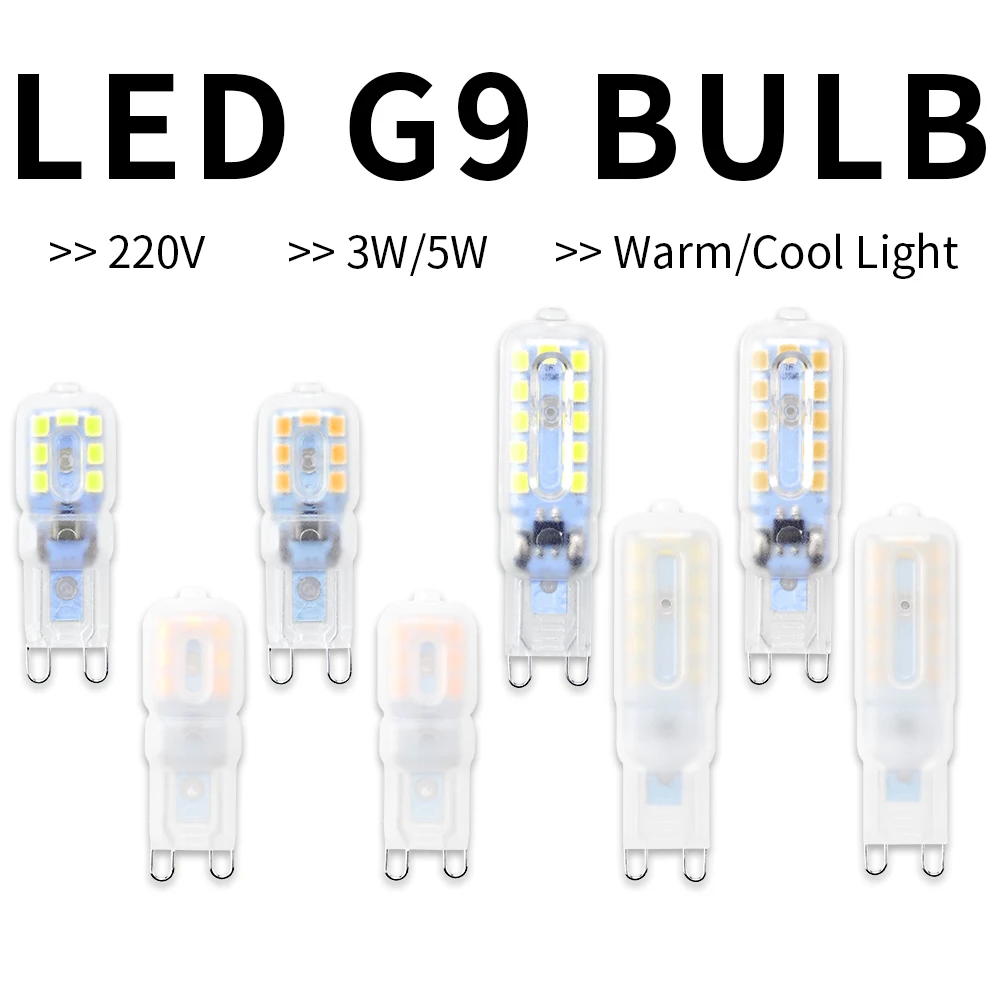 

Mini G9 LED Lamp Corn Light Bulb 220V 5W Led Spotlight For Crystal Chandelier Replace 3W g9 Candle Bombillas 2835 SMD 360 Degree