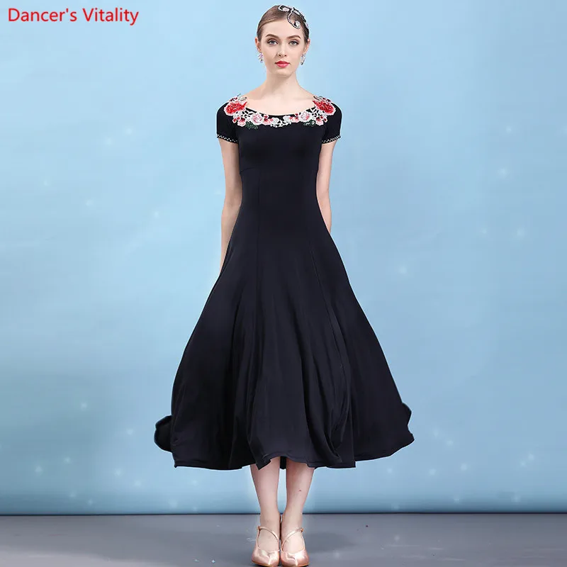 

New 3 Color Women Ballroom Dance Dress Standard Skirts Ballroom Dance Waltz Dress Ladin Dresses